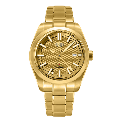 HeroForce 5031 Luxury Square Analog Watch - gold textured dial watch