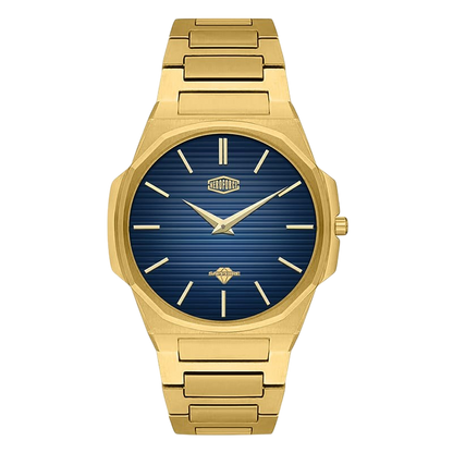 HeroForce 5037A - gold watch blue dial
