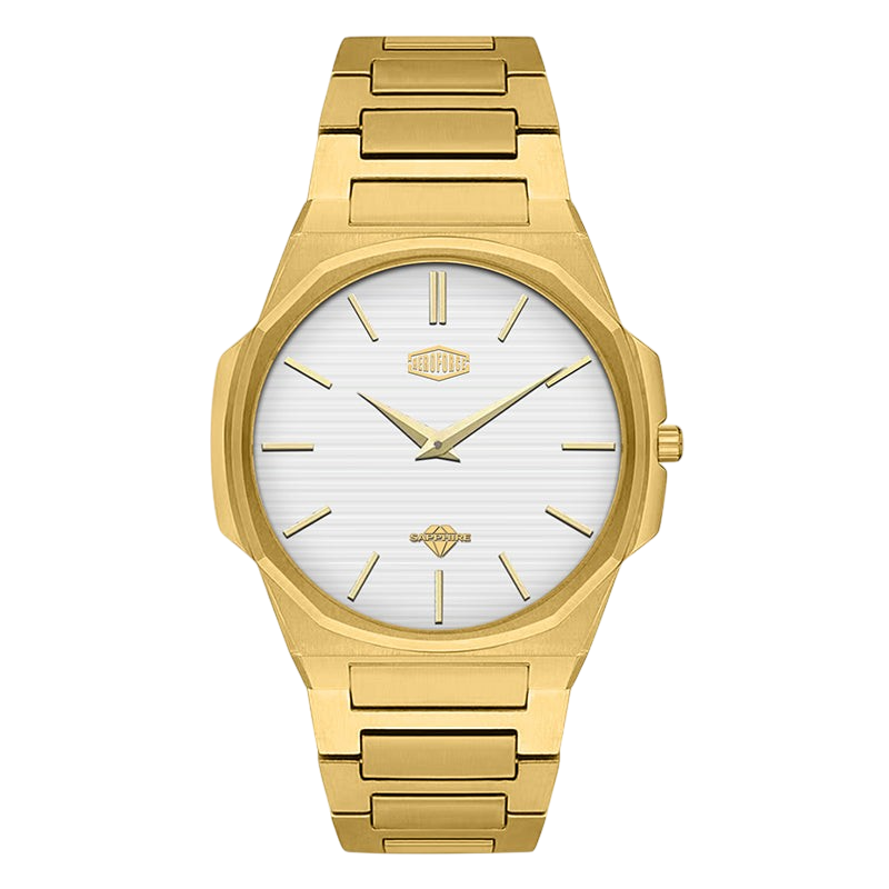 HeroForce 5037A - gold watch white dial