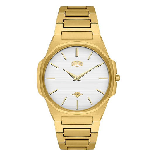 HeroForce 5037A - gold watch white dial