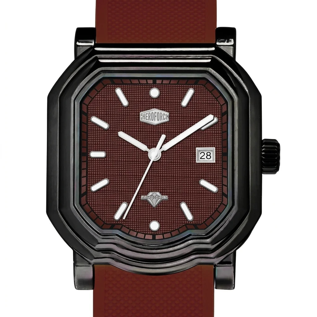 HeroForce 5051P Red Strap Edition - watch with a red textured dial,