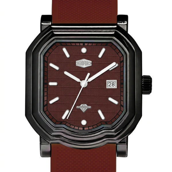 HeroForce 5051P Red Strap Edition - watch with a red textured dial,