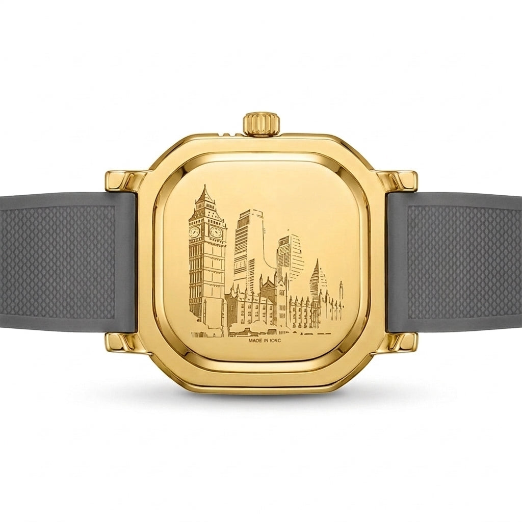 HeroForce 5051P Square Bu - watch case back, engraved, luxury