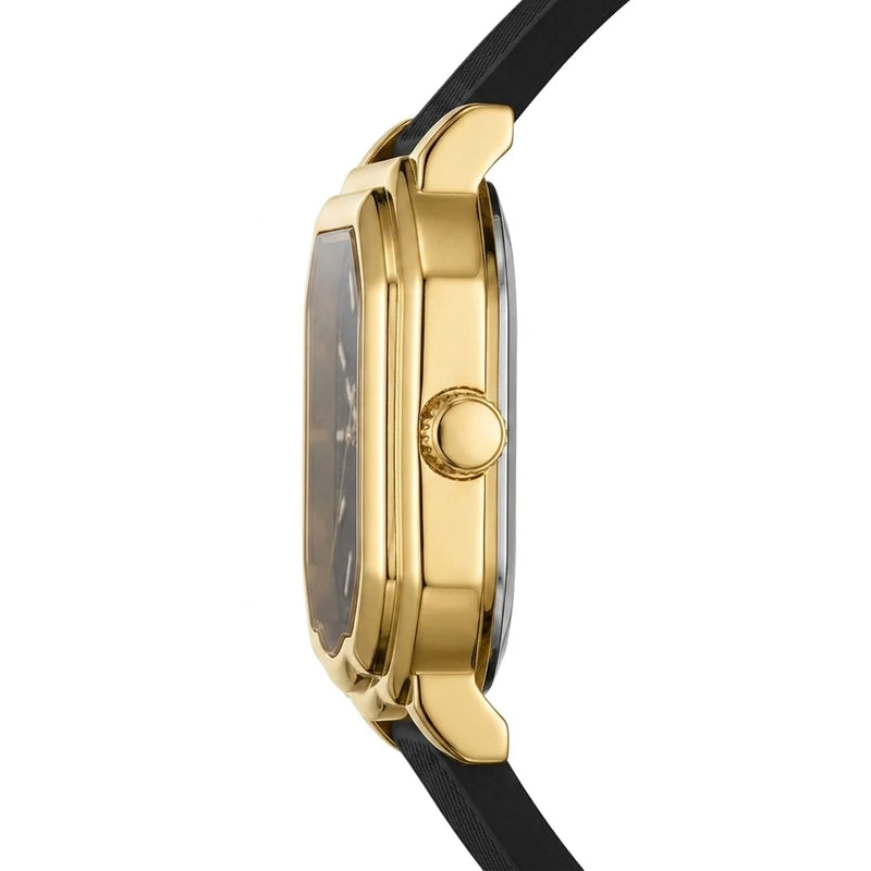 HeroForce 5051P Black Strap Light Edition – Men’s Square Business Watch gold watch side profile