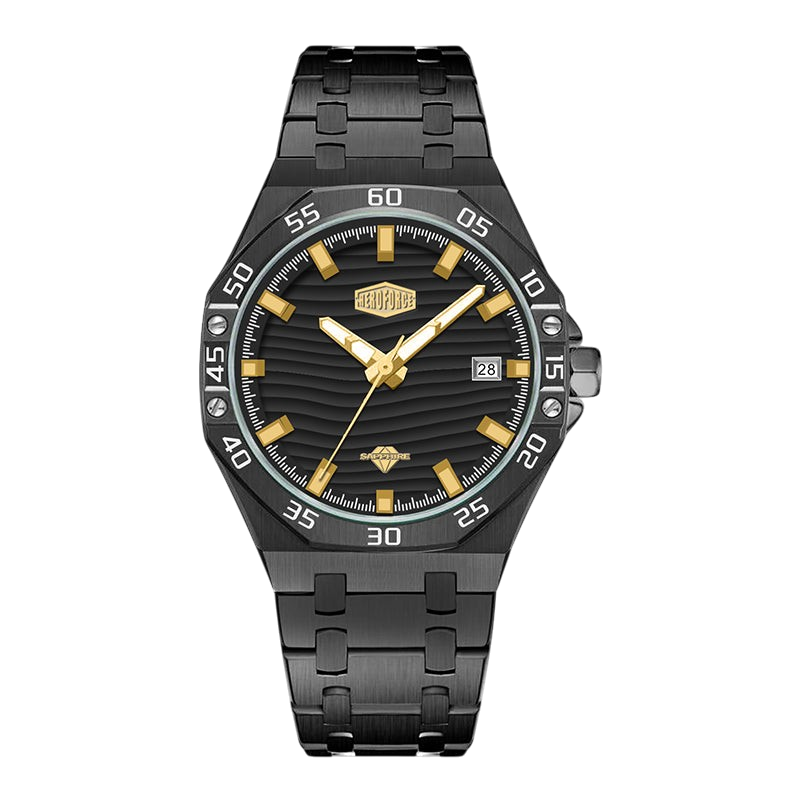HeroForce 5343 - black gold watch