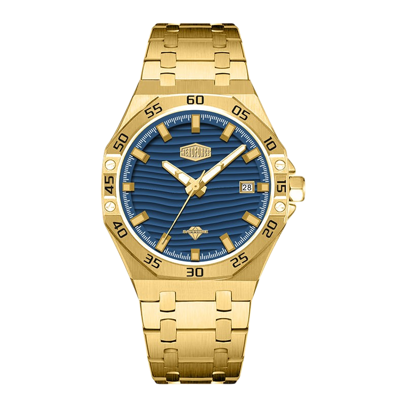 HeroForce 5343 - gold blue watch