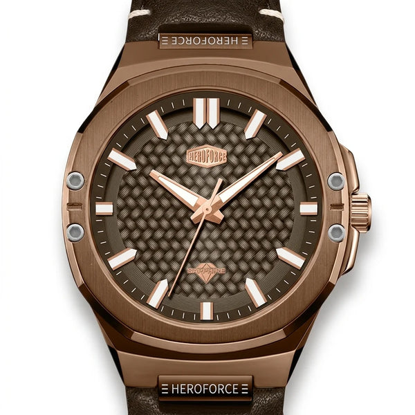 Heroforce 5033B Brown Edition - luxury watch dial, sharp detail, macro