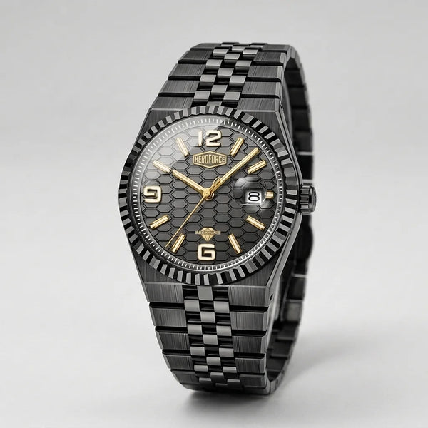 Heroforce 5036B Ocean Wave Arabic Dial Watch - angled view