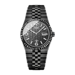 Heroforce 5036B Ocean Wave Arabic Dial Watch - black grey dial, honeycomb pattern, white markers