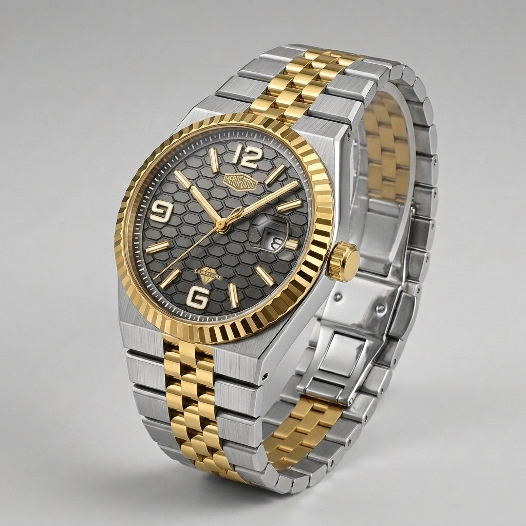 Heroforce 5036 Premium Fe - premium steel watch, detailed