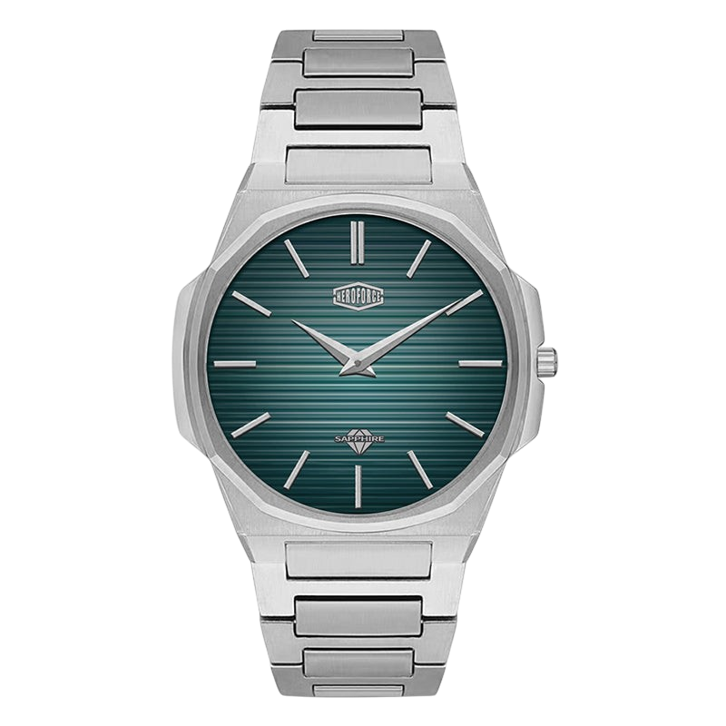 front view teal dial