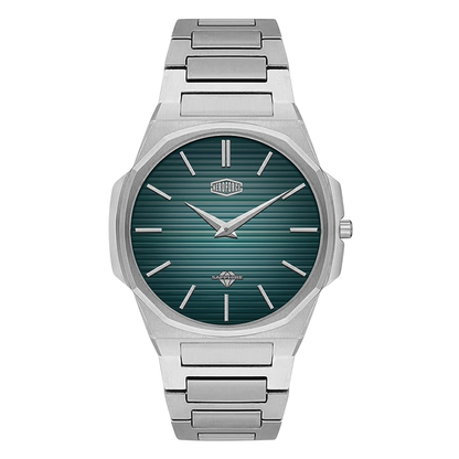 front view teal dial
