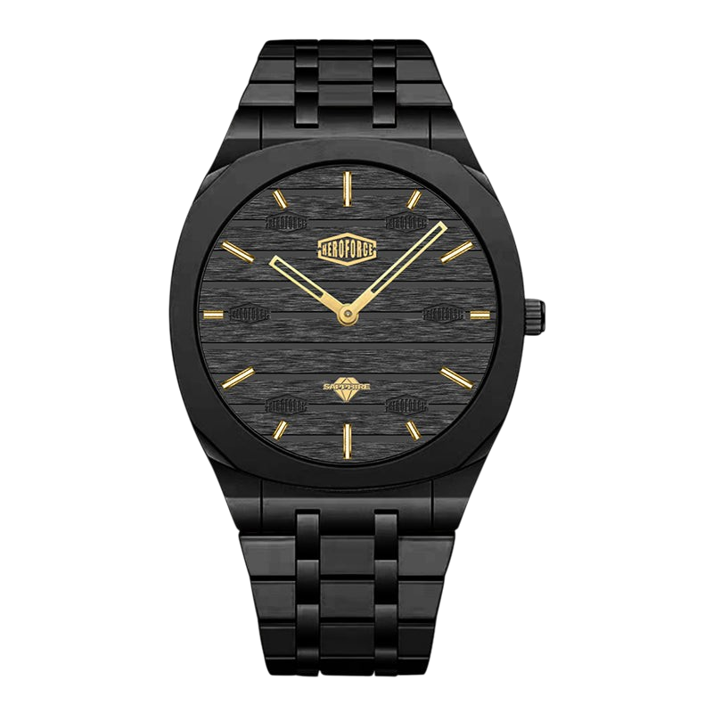 Heroforce 5038 - Black case black & gold dial