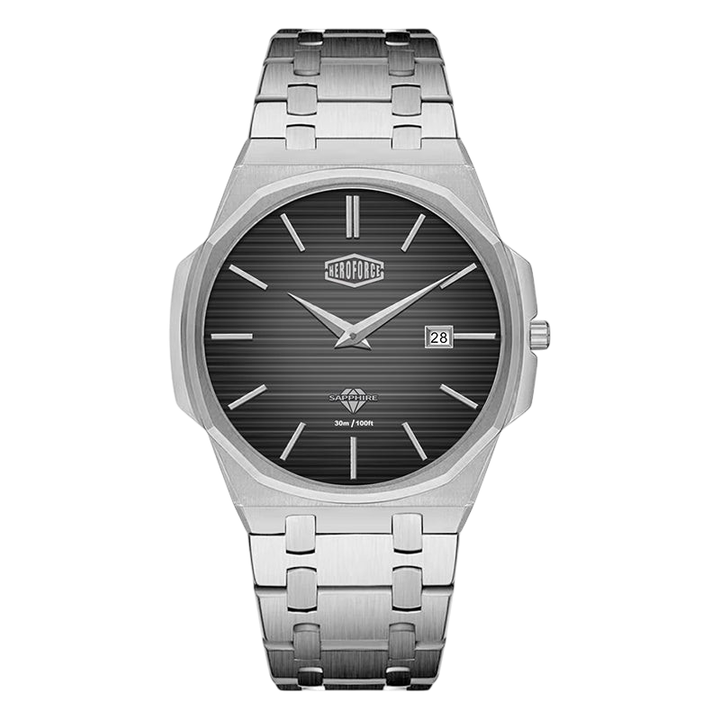 Heroforce 5040B - Black silver dial, dull product shot