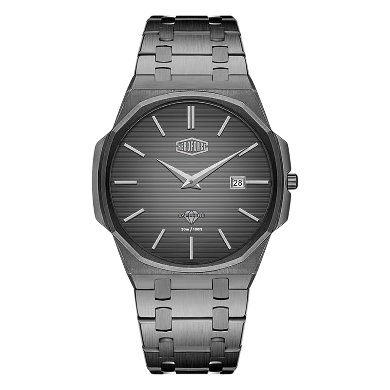 Heroforce 5040B - full Black with black-silver dial, dll product shot