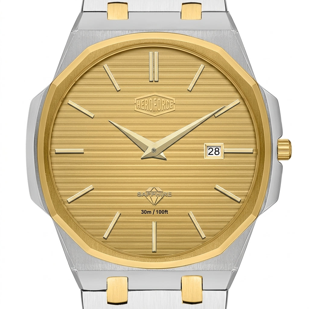 Heroforce 5040B Octagonal - macro octagonal dial, luxury, crisp