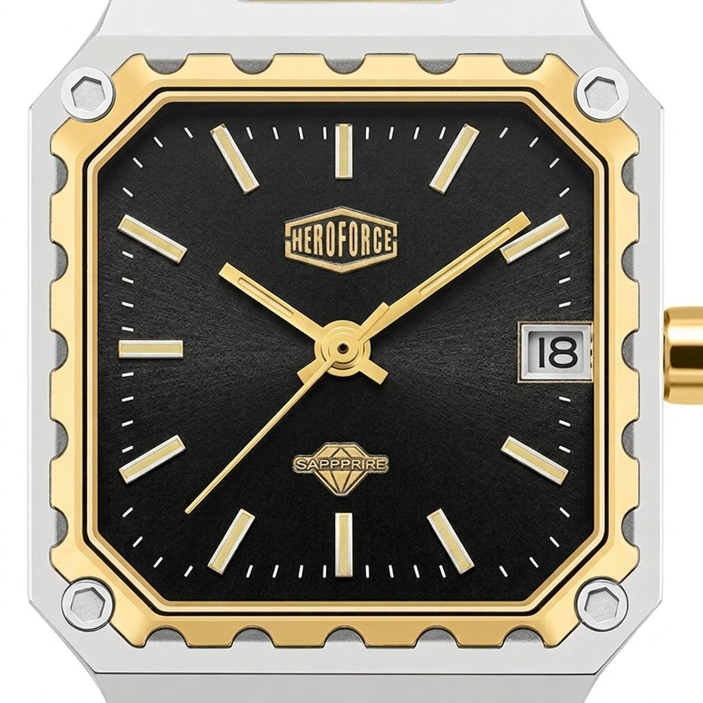 Heroforce 5045 Square Cas - luxury watch dial, macro, crisp details