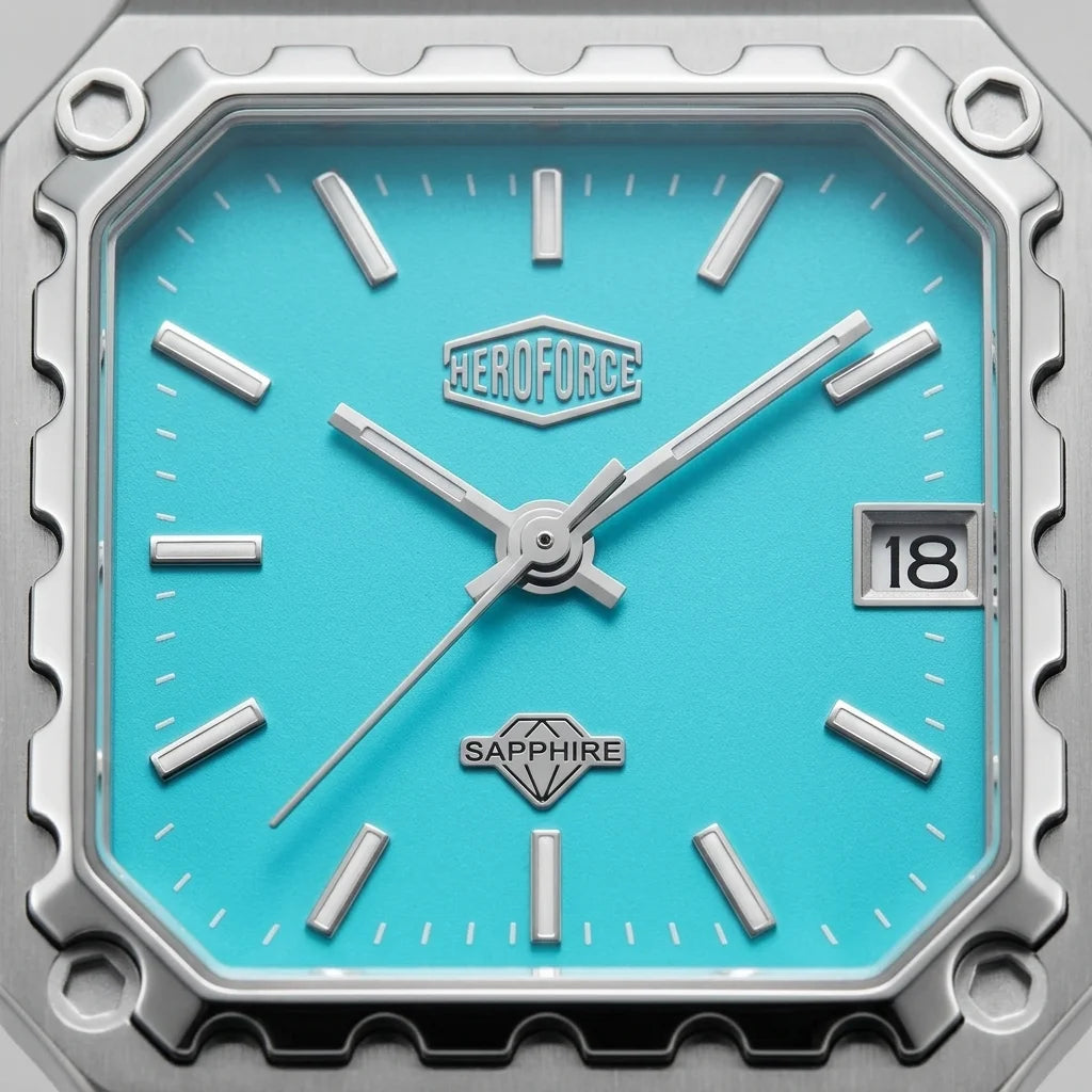 Macro view of HeroForce 5045 Watch - Square Case Analog Durable Quiet Luxury