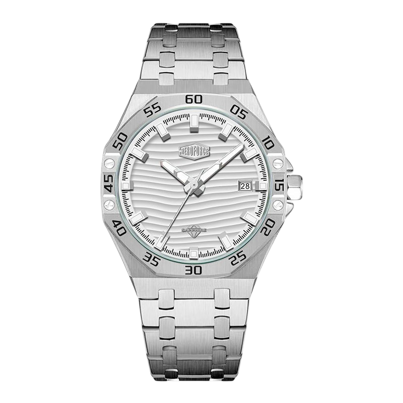 front view white dial