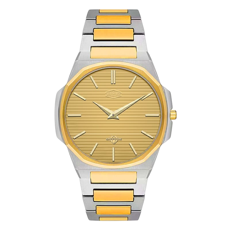 gold dial two-tone watch