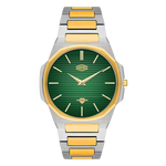 green dial two-tone watch