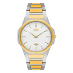 white dial two-tone watch