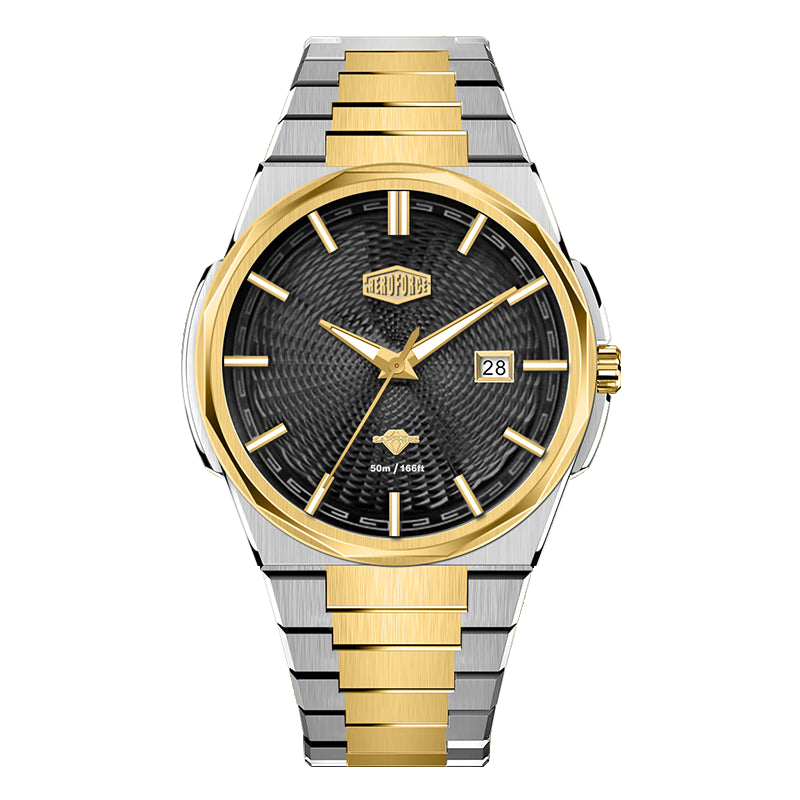 black dial two-tone