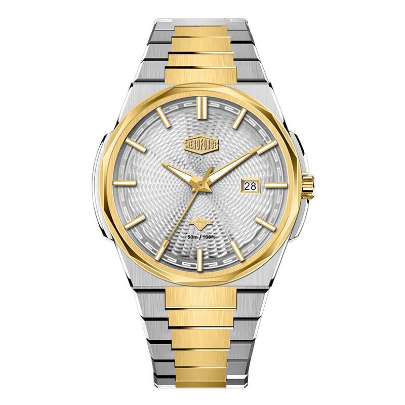 white dial two-tone