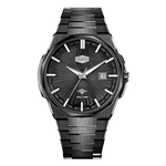 black dial black steel