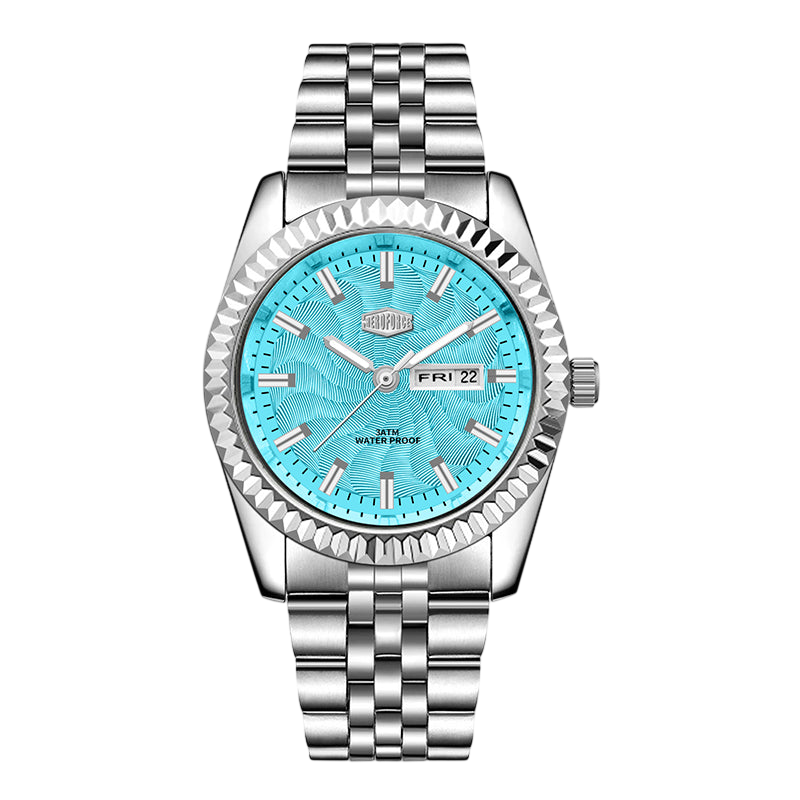 HeroForce 5083 — FLURION - silver watch blue dial