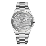 front silver wavy dial watch