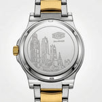 back engraved cityscape
