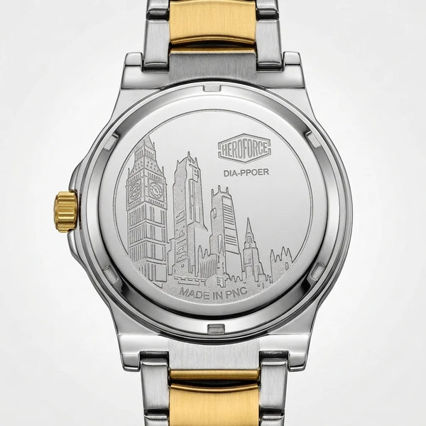 back engraved cityscape