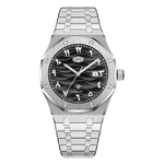 black dial octagonal case