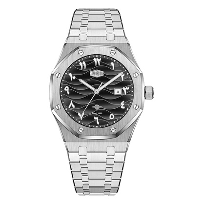 black dial octagonal case