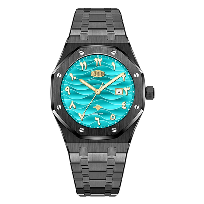black gold blue dial