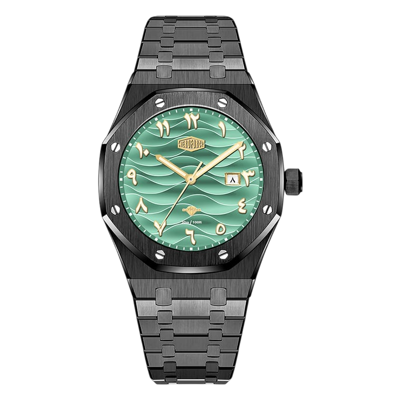 black gold green dial