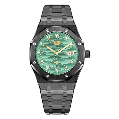 black gold green dial