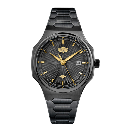 black gold sunburst dial