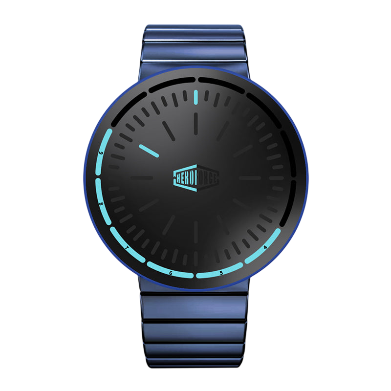blue metal band black dial