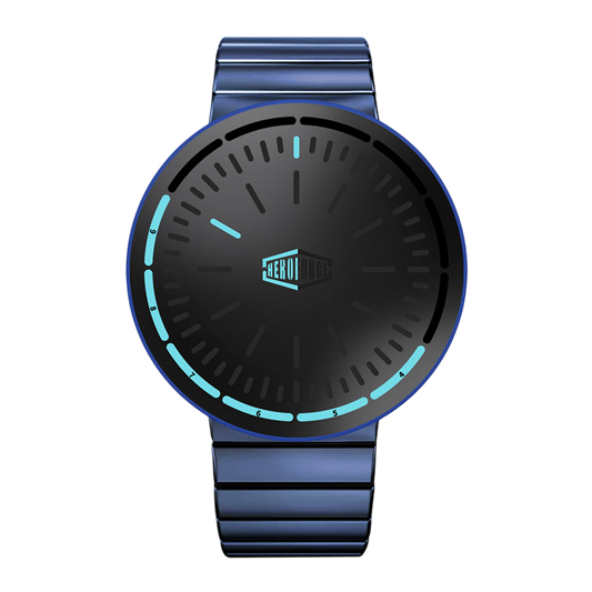 blue metal band black dial