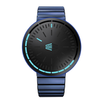 blue metal band black dial