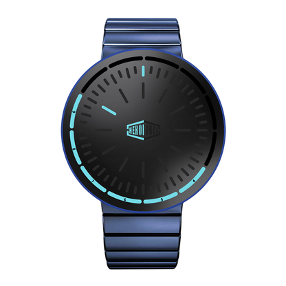 blue metal band black dial