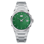 bright green dial, steel bracelet