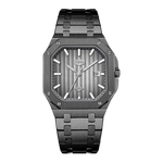 dark grey watch silver