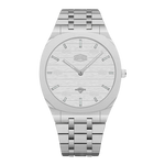 front silver wood dial watch