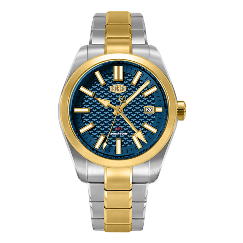 front view blue dial
