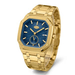 HEROFORCE 5025A Aureate Spectrum Men's Quartz Watch - angled view blue dial