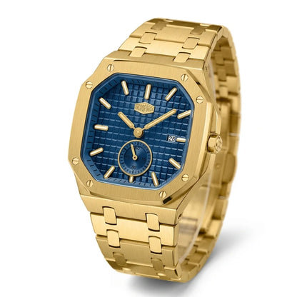 HEROFORCE 5025A Aureate Spectrum Men's Quartz Watch - angled view blue dial