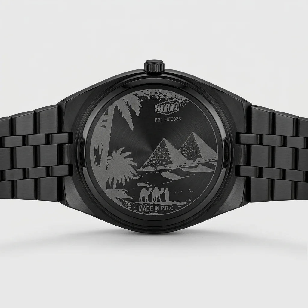 watch back engraving pyramids